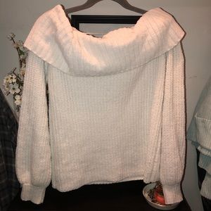 Over the shoulder chenille sweater